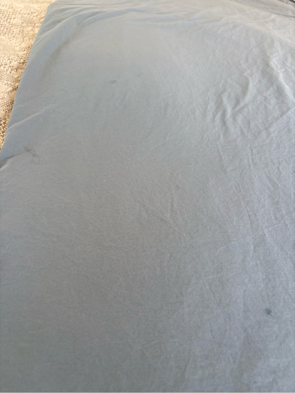 Blue Cotton Percale Duvet Cover Twin- Parachute Home - Picture 5 of 8